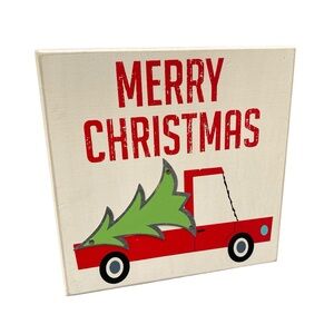 Red and Green Holiday Decor with Christmas Tree